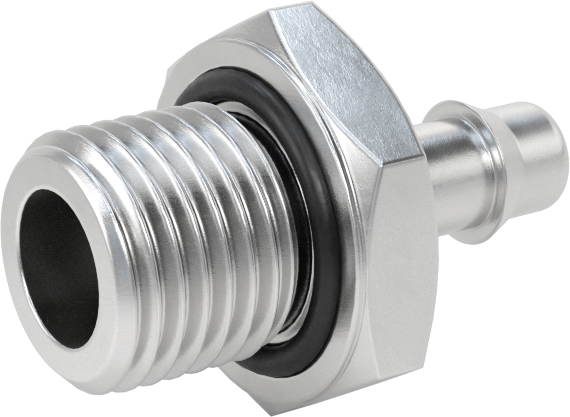 Alüminyum Düşük Basınçlı Dikenli Boru, Hava ve Su için, 6 mm Boru x 1/4 BSPP Erkek Adaptör