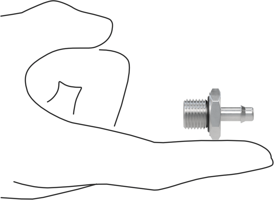 Alüminyum Düşük Basınçlı Dikenli Boru, Hava ve Su için, 6 mm Boru x 1/4 BSPP Erkek Adaptör