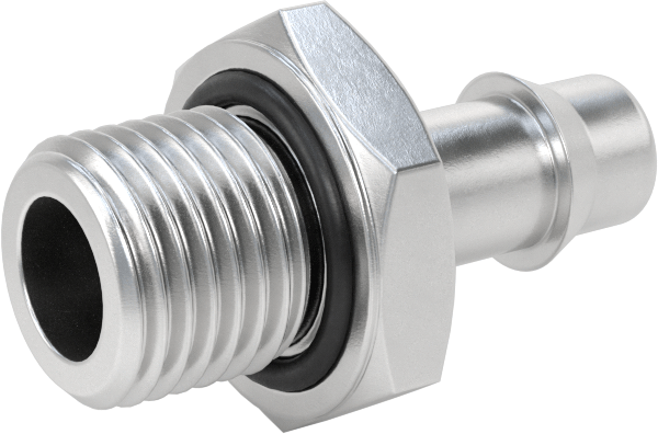 Alüminyum Düşük Basınçlı Dikenli Boru, Hava ve Su için, 8 mm boru x 1/4 BSPP erkek adaptör