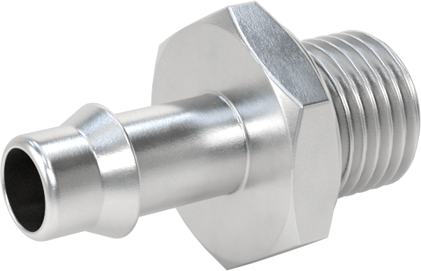 Alüminyum Düşük Basınçlı Dikenli Boru, Hava ve Su için, 8 mm boru x 1/4 BSPP erkek adaptör