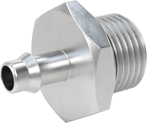 Alüminyum Düşük Basınçlı Dikenli Boru, Hava ve Su için, 8 mm Boru x 1/2 BSPP Erkek için Adaptör