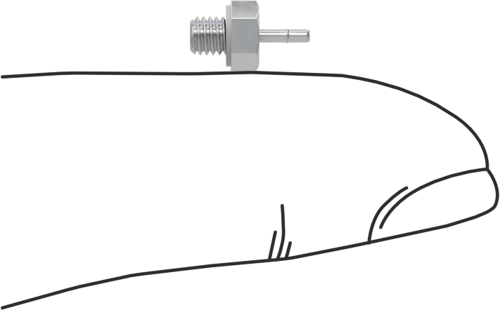 Alüminyum Düşük Basınçlı Dikenli Boru, Hava ve Su için, 1 mm boru için adaptör, M3 x 0,5 mm Erkek