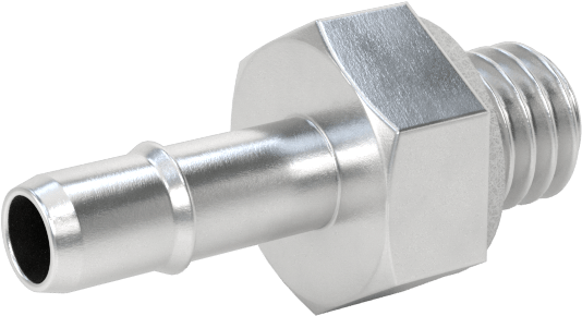 Alüminyum Düşük Basınçlı Dikenli Boru, Hava ve Su için, 2 mm Boru için Adaptör, M3 x 0,5 mm Erkek