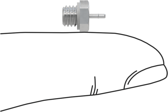 Alüminyum Düşük Basınçlı Dikenli Boru, Hava ve Su için, 1 mm boru için adaptör, M5 x 0,8 mm Erkek