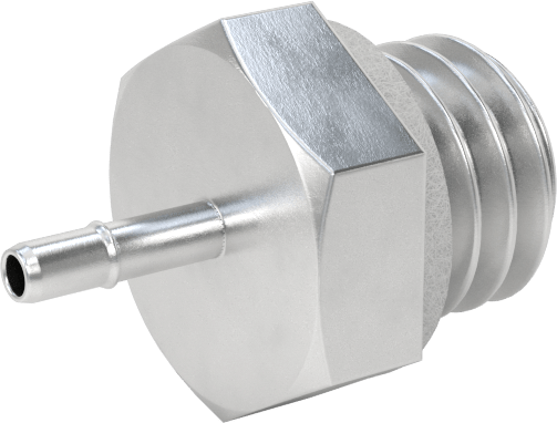 Alüminyum Düşük Basınçlı Dikenli Boru, Hava ve Su için, 1 mm boru için adaptör, M5 x 0,8 mm Erkek
