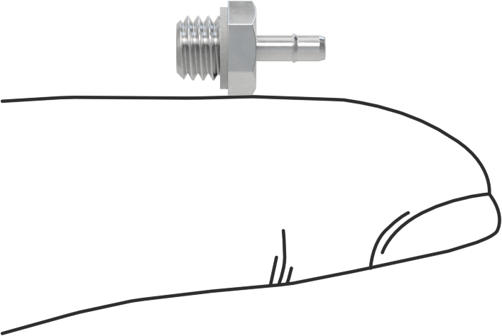Alüminyum Düşük Basınçlı Dikenli Boru, Hava ve Su için, 2 mm Boru için Adaptör, M5 x 0,8 mm Erkek