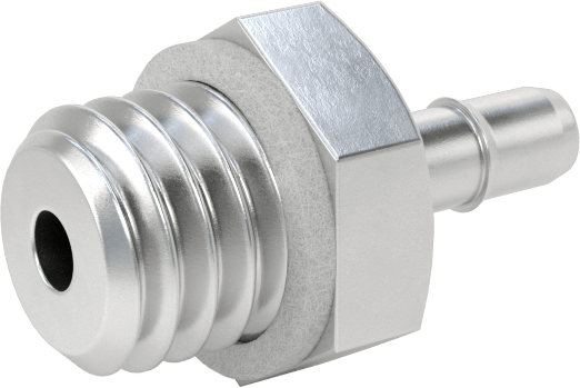 Alüminyum Düşük Basınçlı Dikenli Boru, Hava ve Su için, 2 mm Boru için Adaptör, M5 x 0,8 mm Erkek