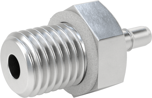 Alüminyum Düşük Basınçlı Dikenli Boru, Hava ve Su için, Adaptör, 2 mm Boru İç Çapı, M6 x 0,75 mm Erkek