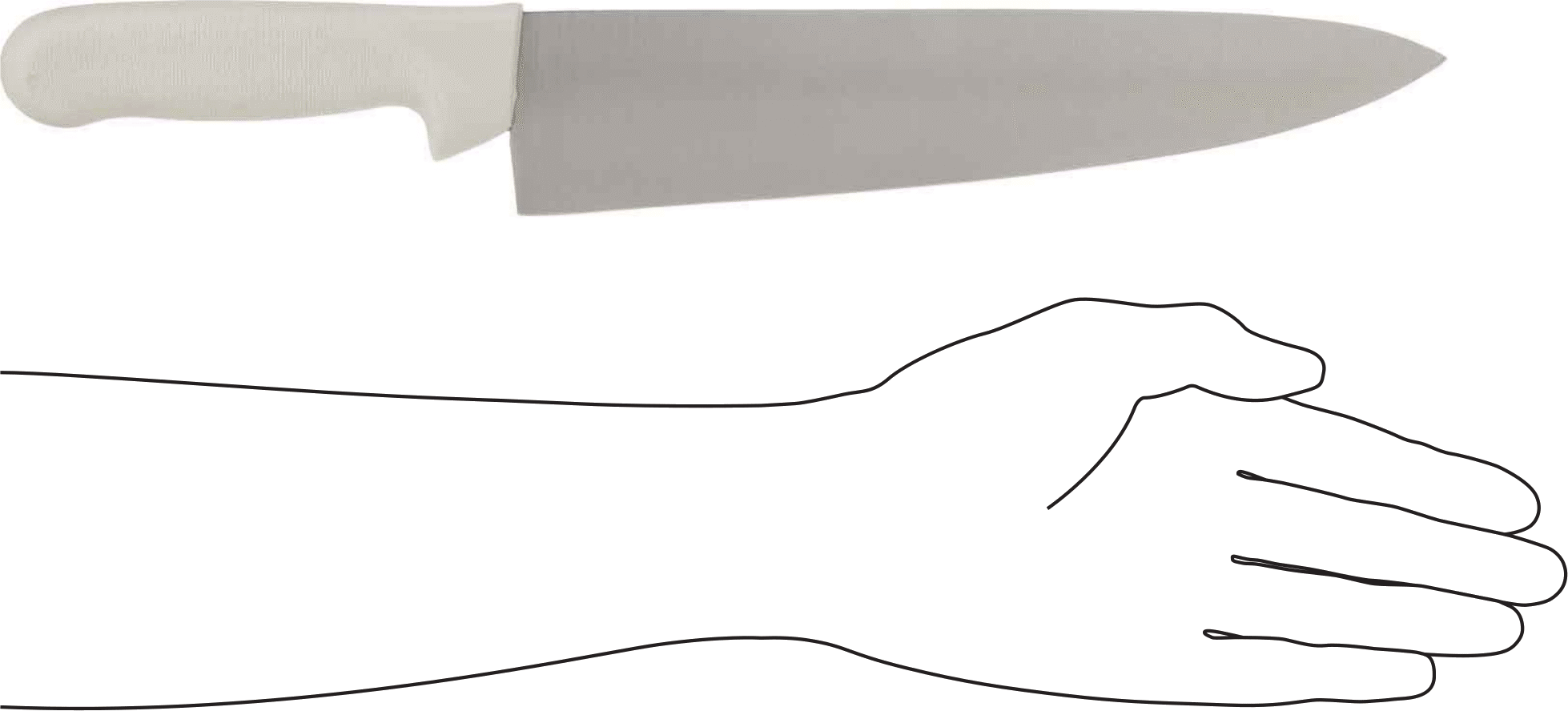 Şef Bıçağı, 10" Çelik Bıçak ve Plastik Sap ile