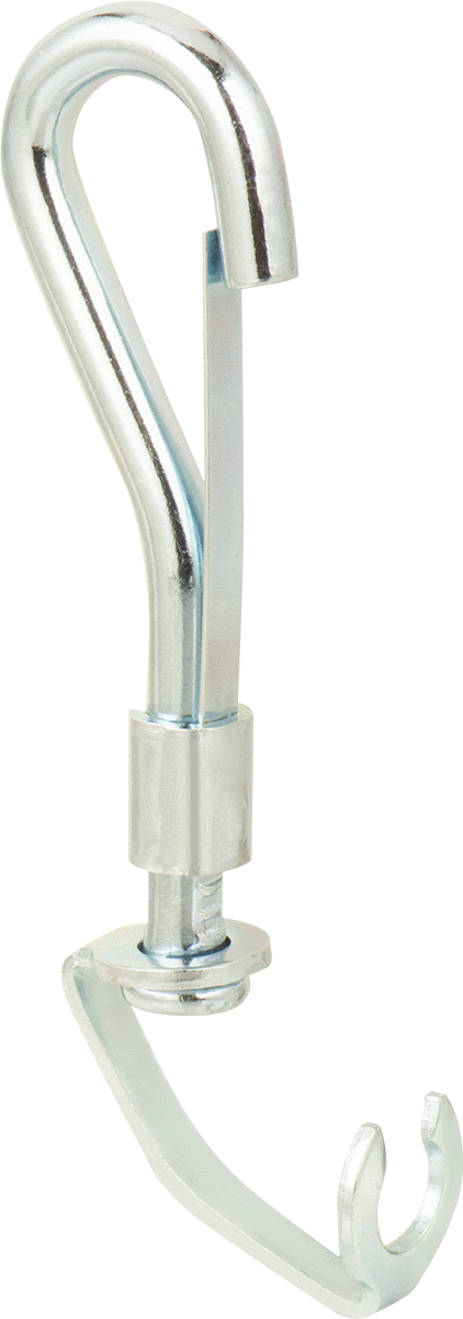 Döner Kanca Ataşmanlı Hafif Hizmet Tipi Karabina, Çinko Kaplı Çelik, 3-1/2" Kullanılabilir Uzunluk, 11/16" İç Genişlik