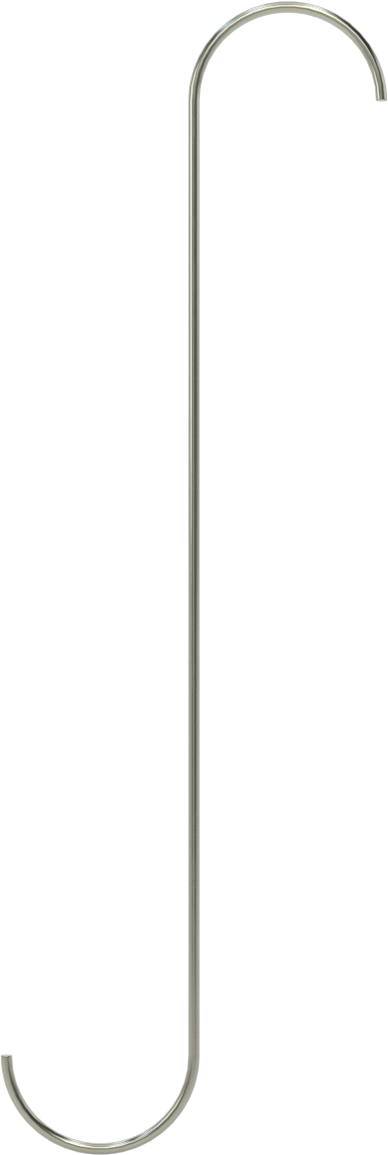 Çelik Açık Uçlu S-Kanca - Kaldırma Amaçlı Değildir, 3/32" Kalınlık, 1-1/4" Kanca Açıklığı Genişliği, 8" Kullanılabilir Uzunluk