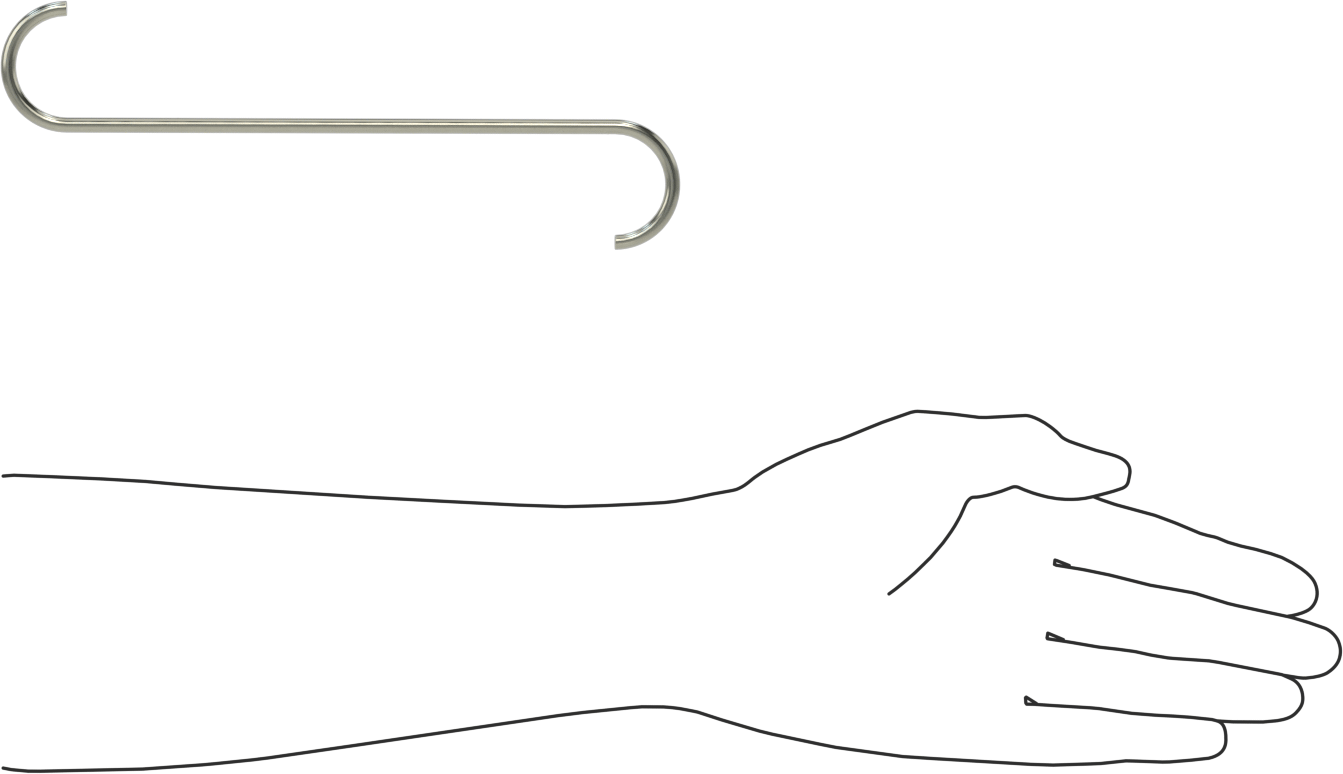 Çelik Açık Uçlu S-Kanca - Kaldırma Amaçlı Değildir, 3/16" Kalınlık, 1-1/4" Kanca Açıklığı Genişliği, 8" Kullanılabilir Uzunluk