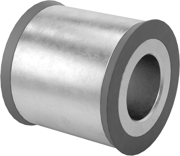 303 Paslanmaz Çelik Hijyenik Dişsiz Ara Parça, Nitril Kauçuk Conta, 25.4mm OD, 25 mm Uzunluk, M13 Vida Boyutu