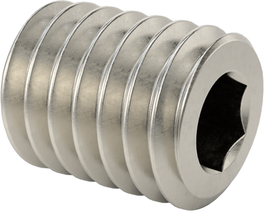 316 Paslanmaz Çelik Gövdeli Dişli Delikli Vana, Altıgen Soketli Tapa, 10-32 UNF Erkek, 1/4" Uzunluk, 0,01 inç Çap