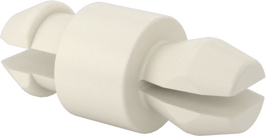 Çift Kilitli Geçmeli Ara Parçalar, Katkı Maddeli Naylon 6/6, 1/8" Uzunluk, 1/8" Delik Çapı için