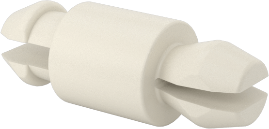 Çift Kilitli Geçmeli Ara Parçalar, Katkı Maddeli Naylon 6/6, 3/16" Uzunluk, 1/8" Delik Çapı için