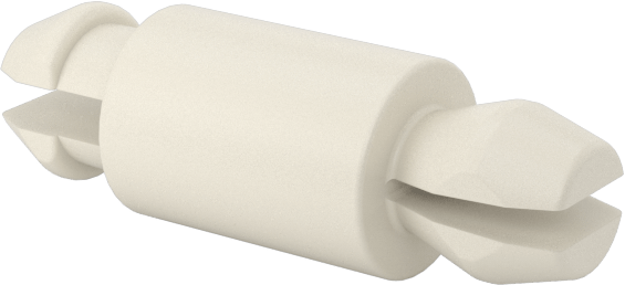 Çift Kilitli Geçmeli Ara Parçalar, Katkı Maddeli Naylon 6/6, 1/4" Uzunluk, 1/8" Delik Çapı için