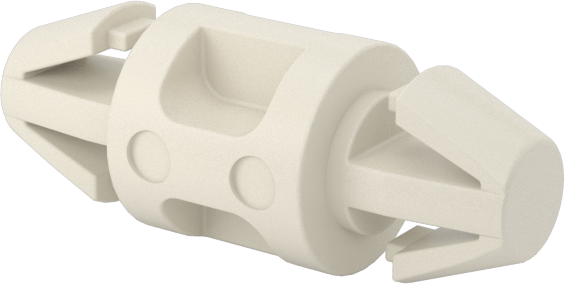 Çift Kilitli Geçmeli Ara Parçalar, Katkı Maddeli Naylon 6/6, 6 mm Uzunluk, 4 mm delik çapı için