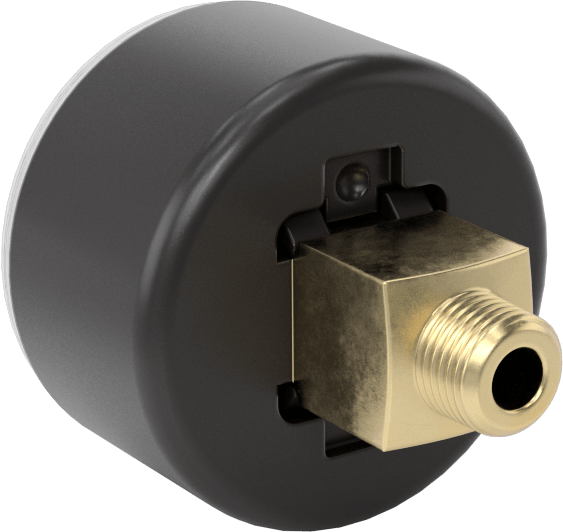 ABS Kasalı Vakum Göstergesi, Çift Ölçek, 1-1/2" Kadran, 1/8 NPT Erkek Merkez Arka Bağlantı