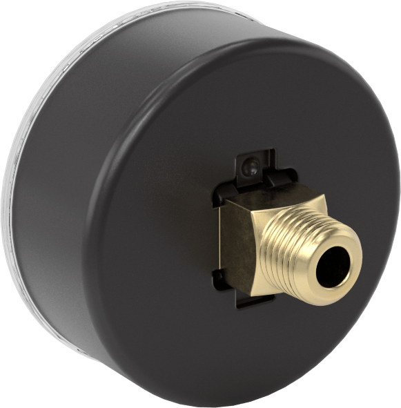 ABS Kasalı Vakum Göstergesi, Çift Ölçek, 2-1/2" Kadran, 1/4 NPT Erkek Merkez Arka Bağlantı
