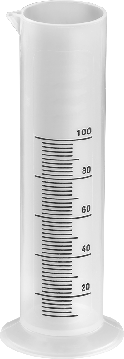 Kolay Karıştırmalı Polipropilen Plastik Ölçülü Silindir, 3,4 FL. oz./100 ml Kapasite