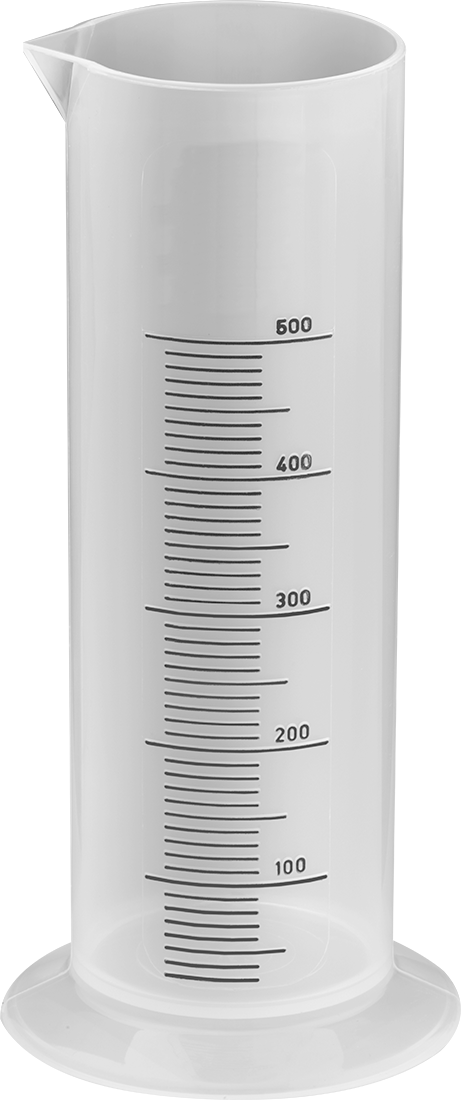 Kolay Karıştırmalı Polipropilen Plastik Ölçülü Silindir, 16,9 FL. oz./500 ml Kapasite