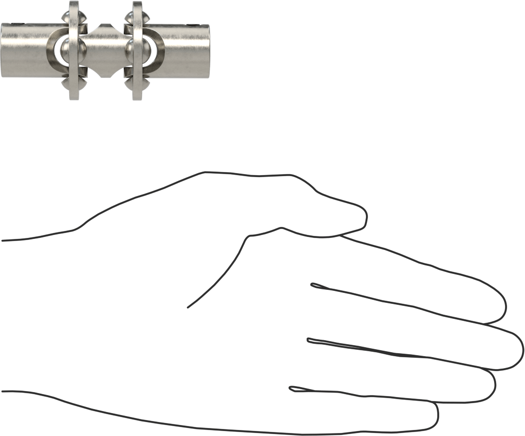 Hassas Çift U-Eklem, 3/8“ Çap x 3/8” Derinlikli Mil için