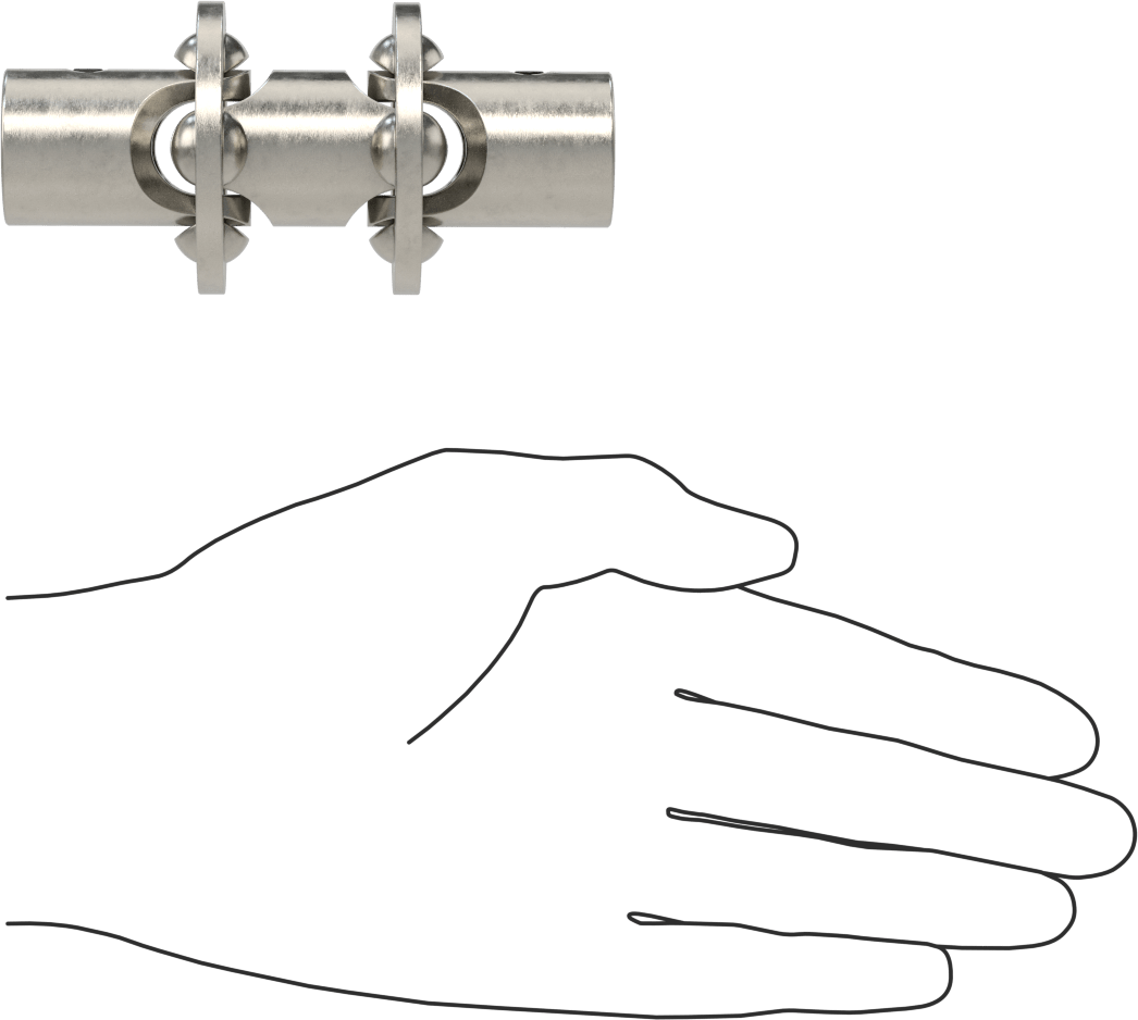 Hassas Çift U-Eklem, 1/2“ Çap x 7/8” Derinlikte Mil için