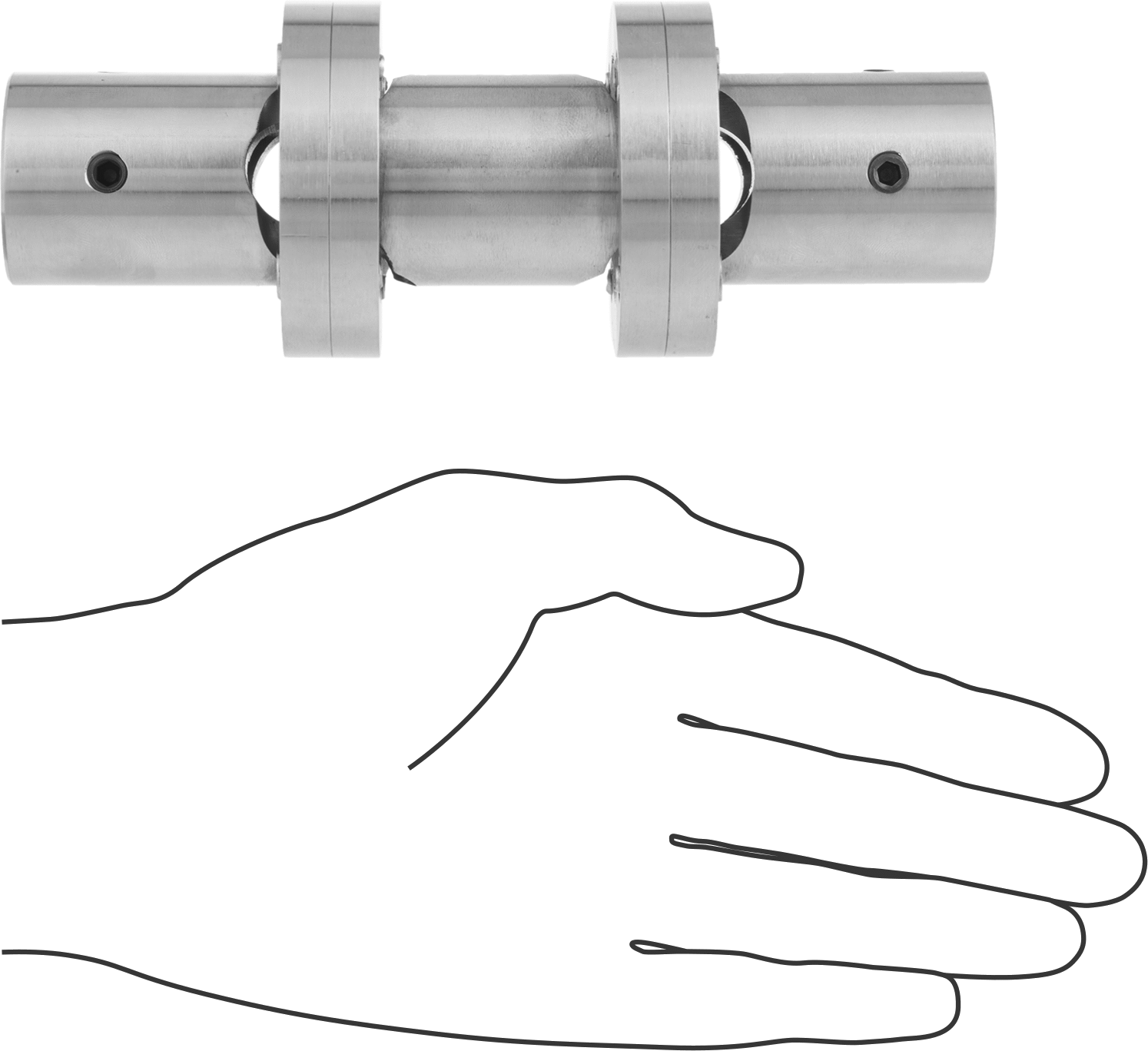 Hassas Çift U-Eklem, 1“ Çap x 1-1/2” Derinlikte Mil için