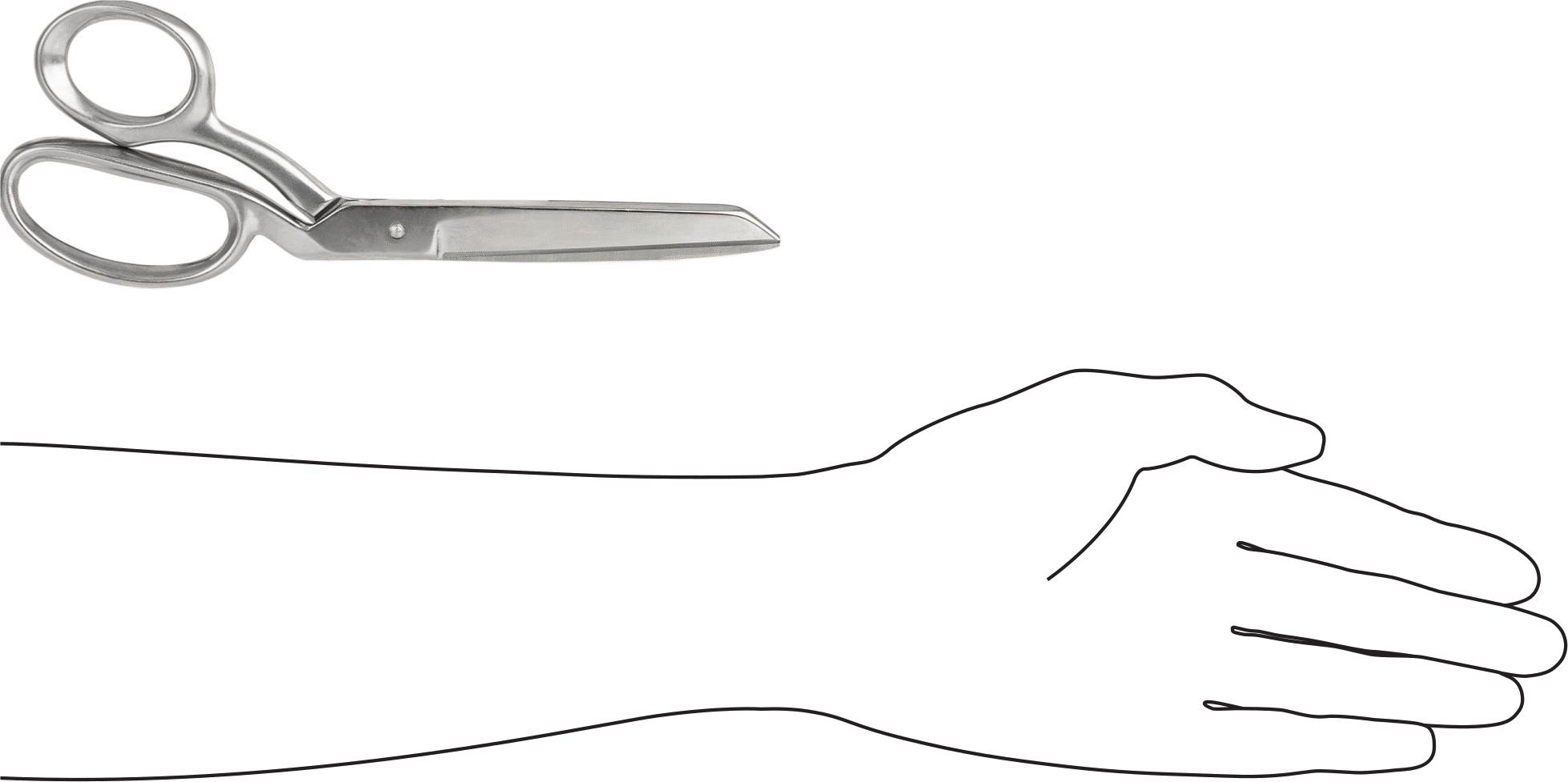 Tamamen Metal Makas, Ofset Saplı, 8-1/4" Toplam Uzunluk