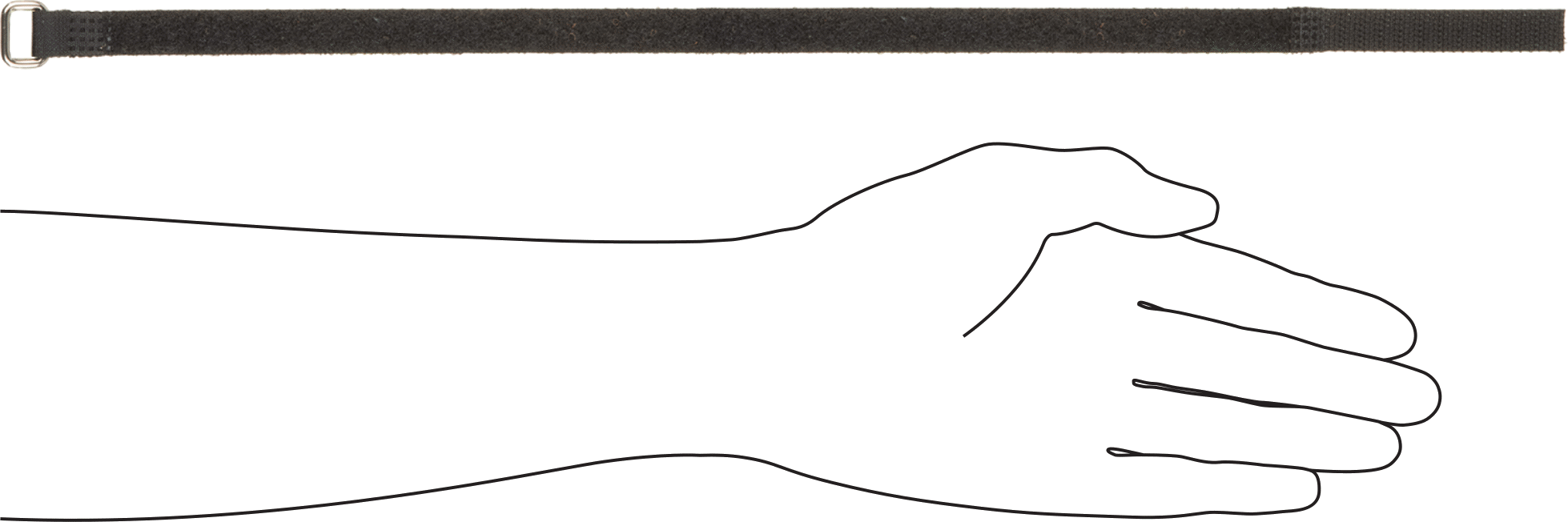 Toka ile Cırt Cırtlı Kayış, Hava Koşullarına Dayanıklı, 18" Toplam Uzunluk, 0,104" Kalınlık, 1/2" Genişlik