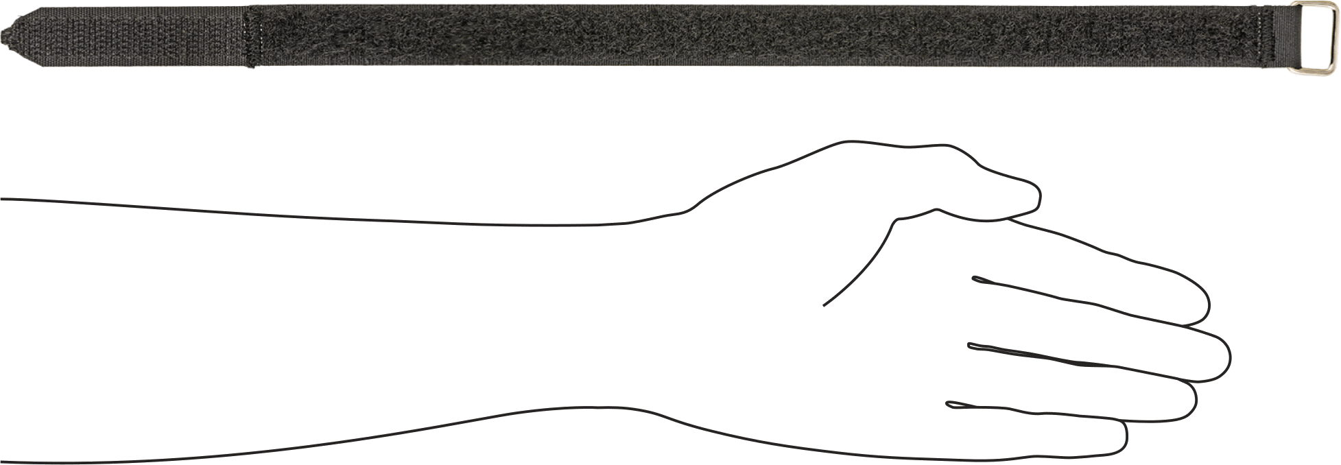 Toka ile Cırt Cırtlı Kayış, Hava Koşullarına Dayanıklı, 18" Toplam Uzunluk, 0,125" Kalınlık, 5/8" Genişlik