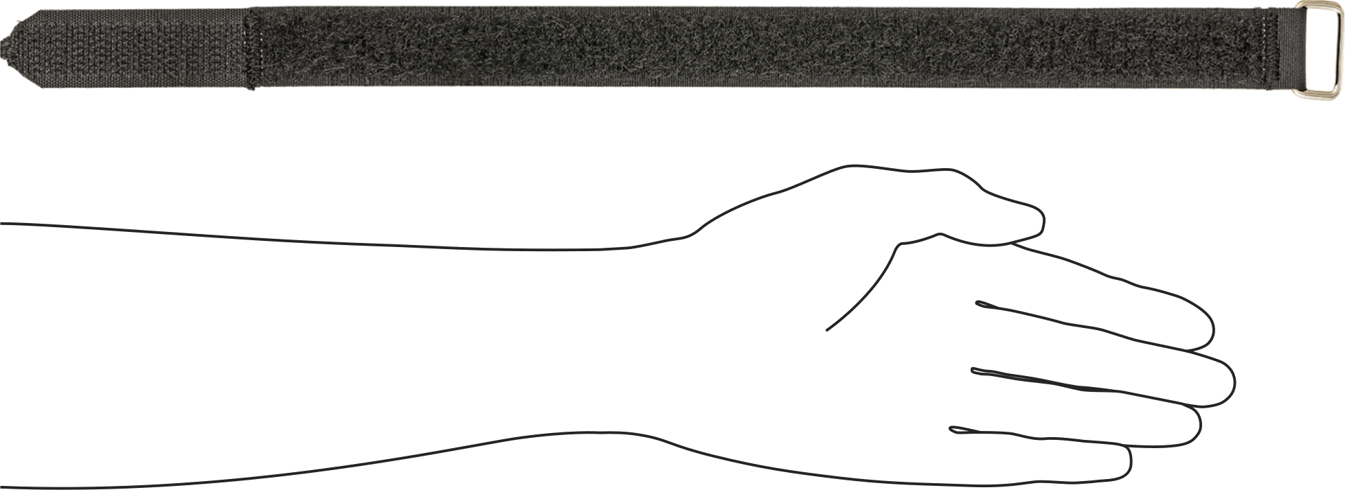 Toka ile Cırt Cırtlı Kayış, Hava Koşullarına Dayanıklı, 18" Toplam Uzunluk, 0,125" Kalınlık, 1" Genişlik