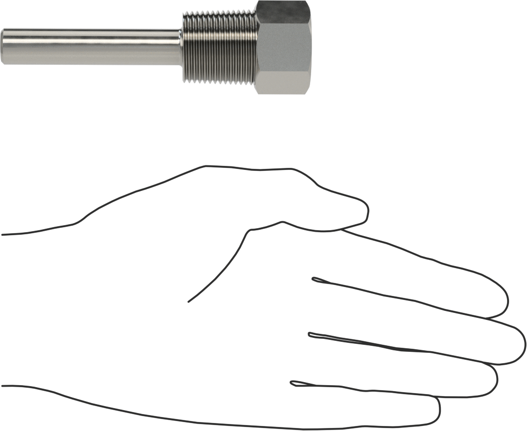 Termovell, 4“ x 1/4” Mil için, 304 Paslanmaz Çelik, 3/4 NPT Bağlantı