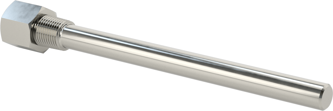 Termovell, 9“ x 3/8” Gövde için, 304 Paslanmaz Çelik, 1/2 NPT Bağlantı