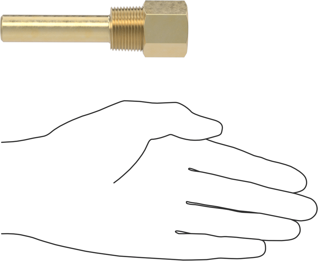 Termovell, 4“ x 3/8” Mil için, Pirinç, 3/4 NPT Bağlantı
