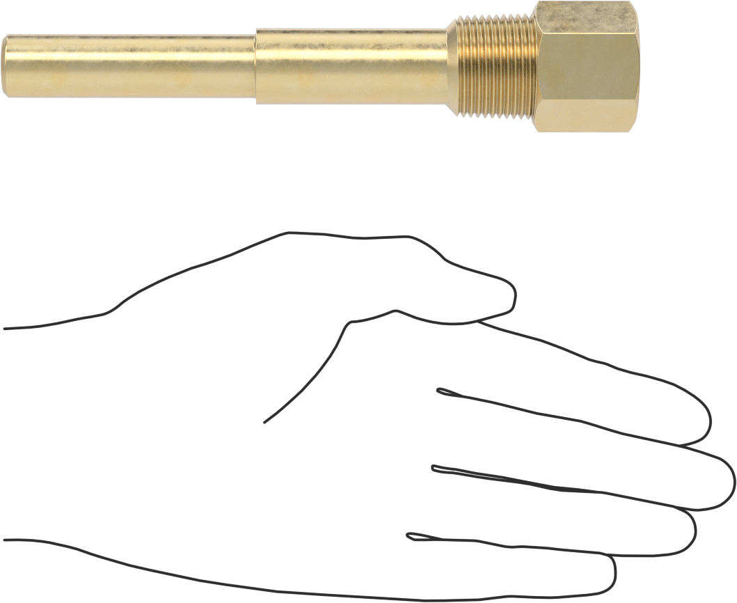 Termovell, 6“ x 3/8” Mil için, Pirinç, 3/4 NPT Bağlantı