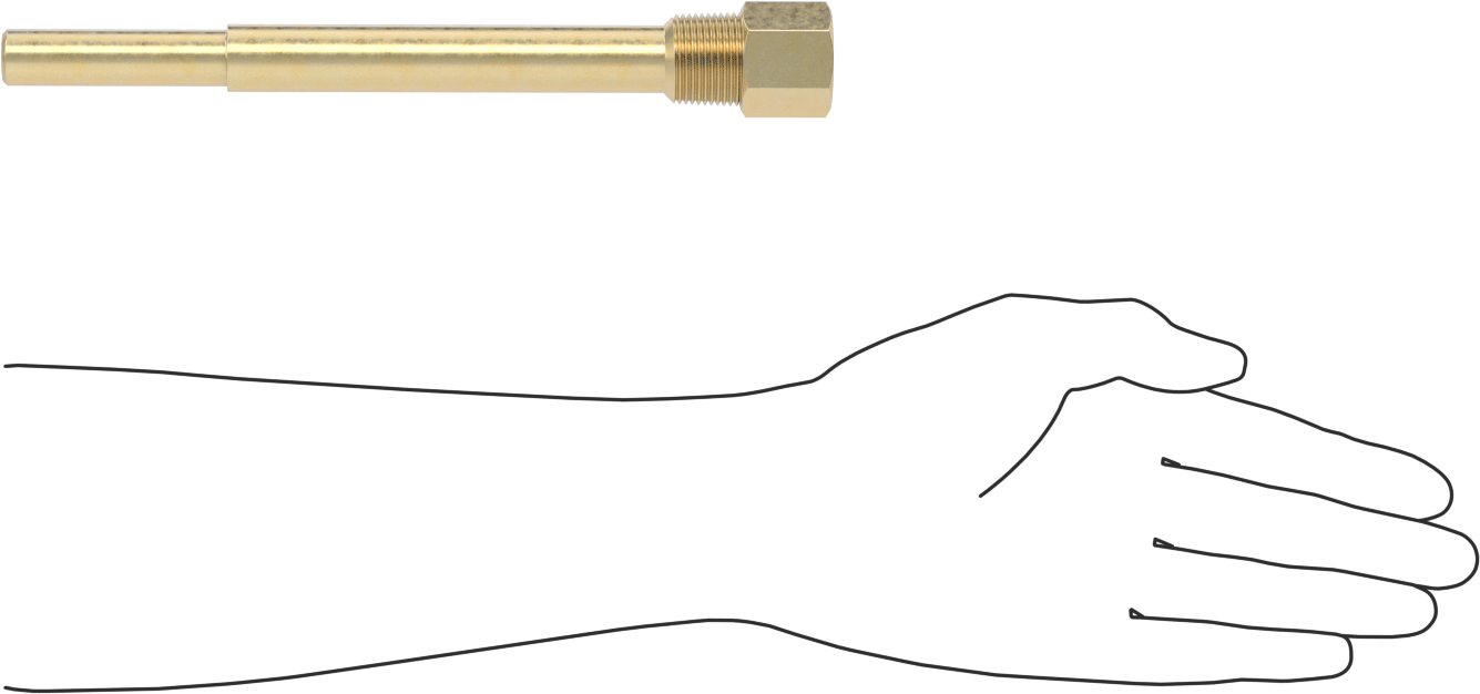 Termovell, 9“ x 3/8” Gövde için, Pirinç, 3/4 NPT Bağlantı