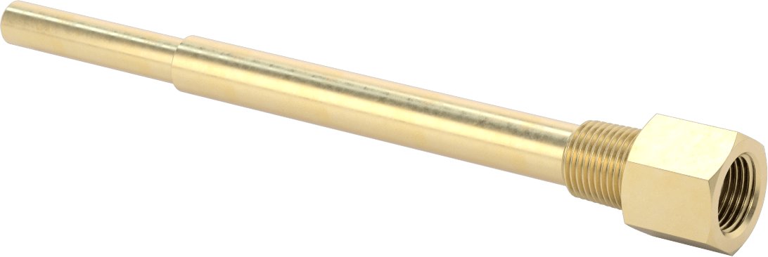 Termovell, 9“ x 1/4” gövde için, Pirinç, 1/2 NPT Bağlantı