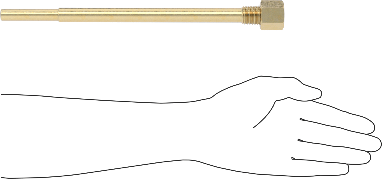 Termovell, 12“ x 1/4” Sap için, Pirinç, 1/2 NPT Bağlantı