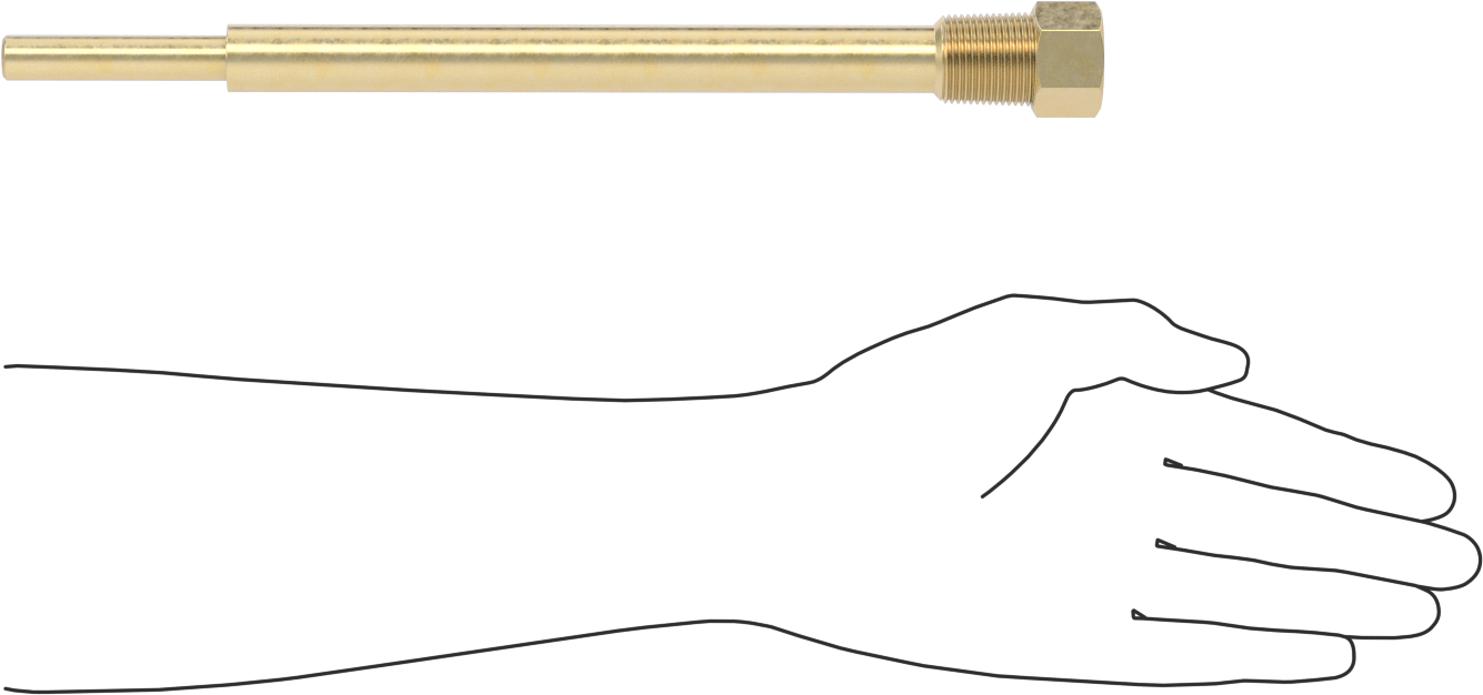 Termovell, 12“ x 1/4” Sap için, Pirinç, 3/4 NPT Bağlantı