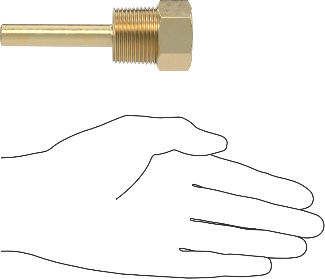 Termovell, 4“ x 1/4” Mil için, Pirinç, 1 NPT Erkek Bağlantı