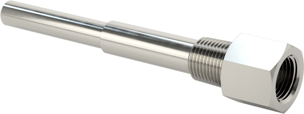 Termovell, 6 inç x 1/4 inç şaft için, 316 Paslanmaz Çelik, 1/2 NPT Bağlantı