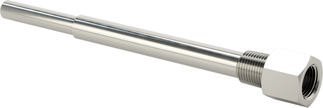 Termovell, 9“ x 1/4” gövde için, 316 Paslanmaz Çelik, 1/2 NPT Bağlantı