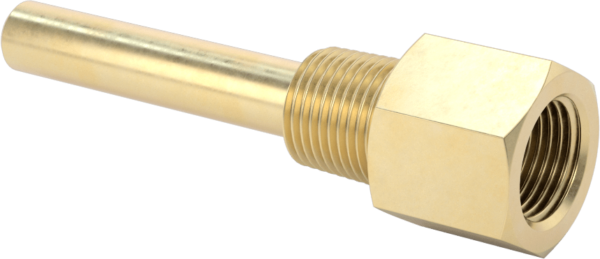 Termovell, 4“ x 1/4” Mil için, Pirinç, 1/2 NPT Bağlantı