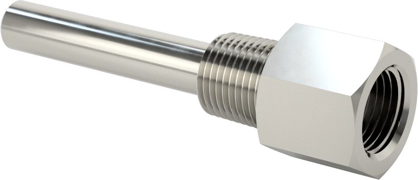 Termovell, 4“ x 1/4” Mil için, 316 Paslanmaz Çelik, 1/2 NPT Bağlantı
