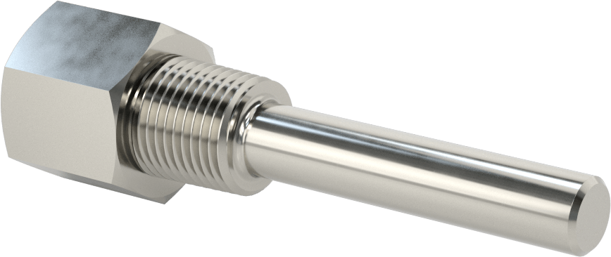 Termovell, 4“ x 1/4” Mil için, 316 Paslanmaz Çelik, 1/2 NPT Bağlantı