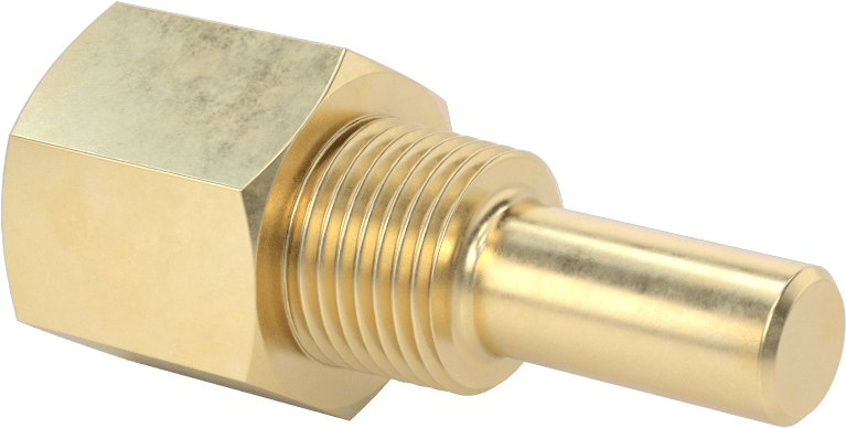Termovell, 2-1/2“ x 1/4” Mil için, Pirinç, 1/2 NPT Bağlantı