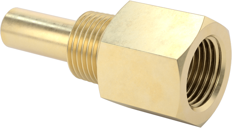 Termovell, 2-1/2“ x 1/4” Mil için, Pirinç, 1/2 NPT Bağlantı