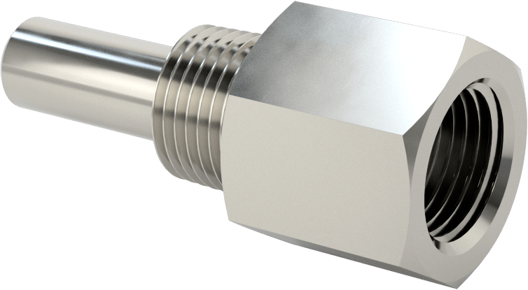 Termovell, 2-1/2“ x 1/4” Mil için, 316 Paslanmaz Çelik, 1/2 NPT Bağlantı